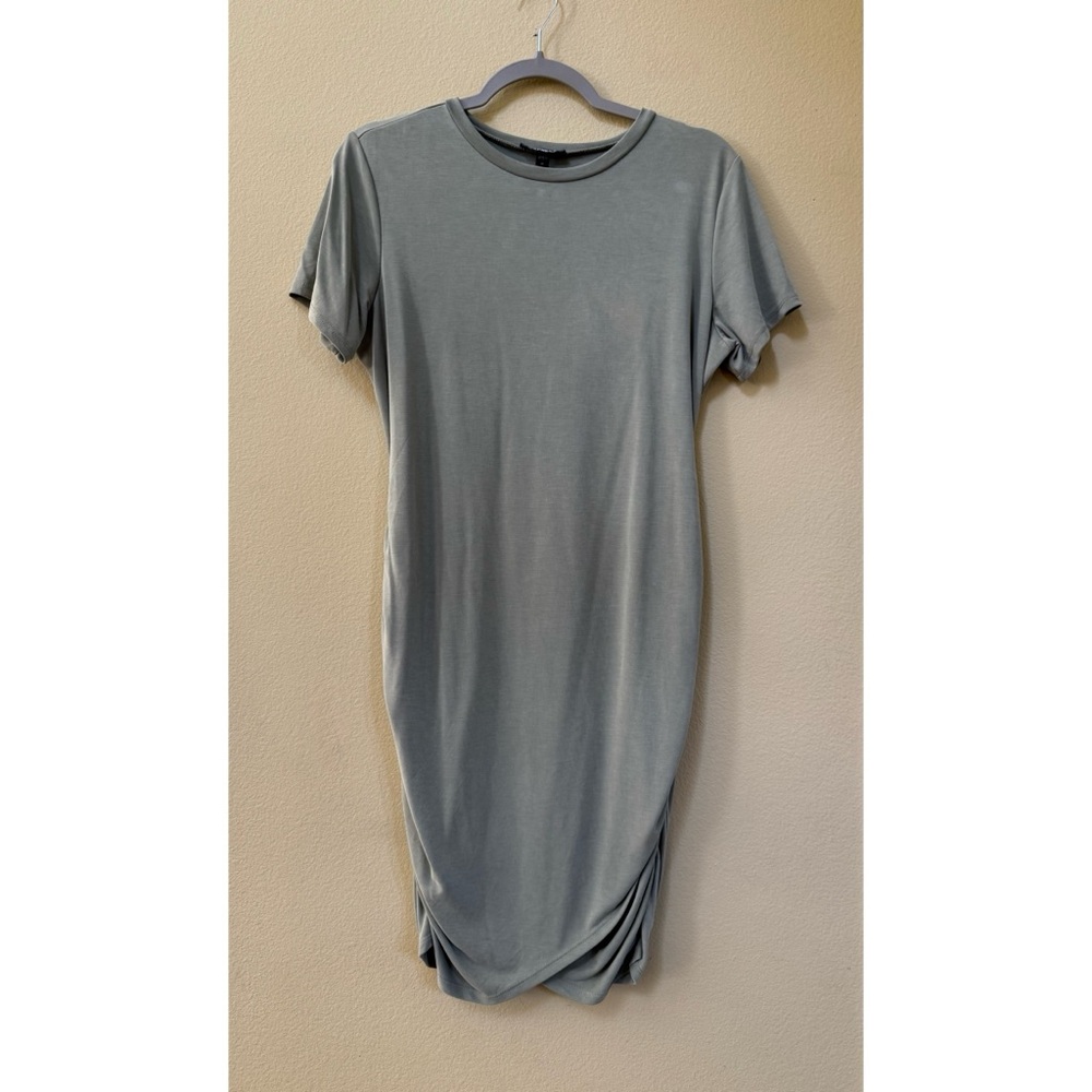 EXPRESS Silky Sueded Jersey Ruched T-Shirt Dress